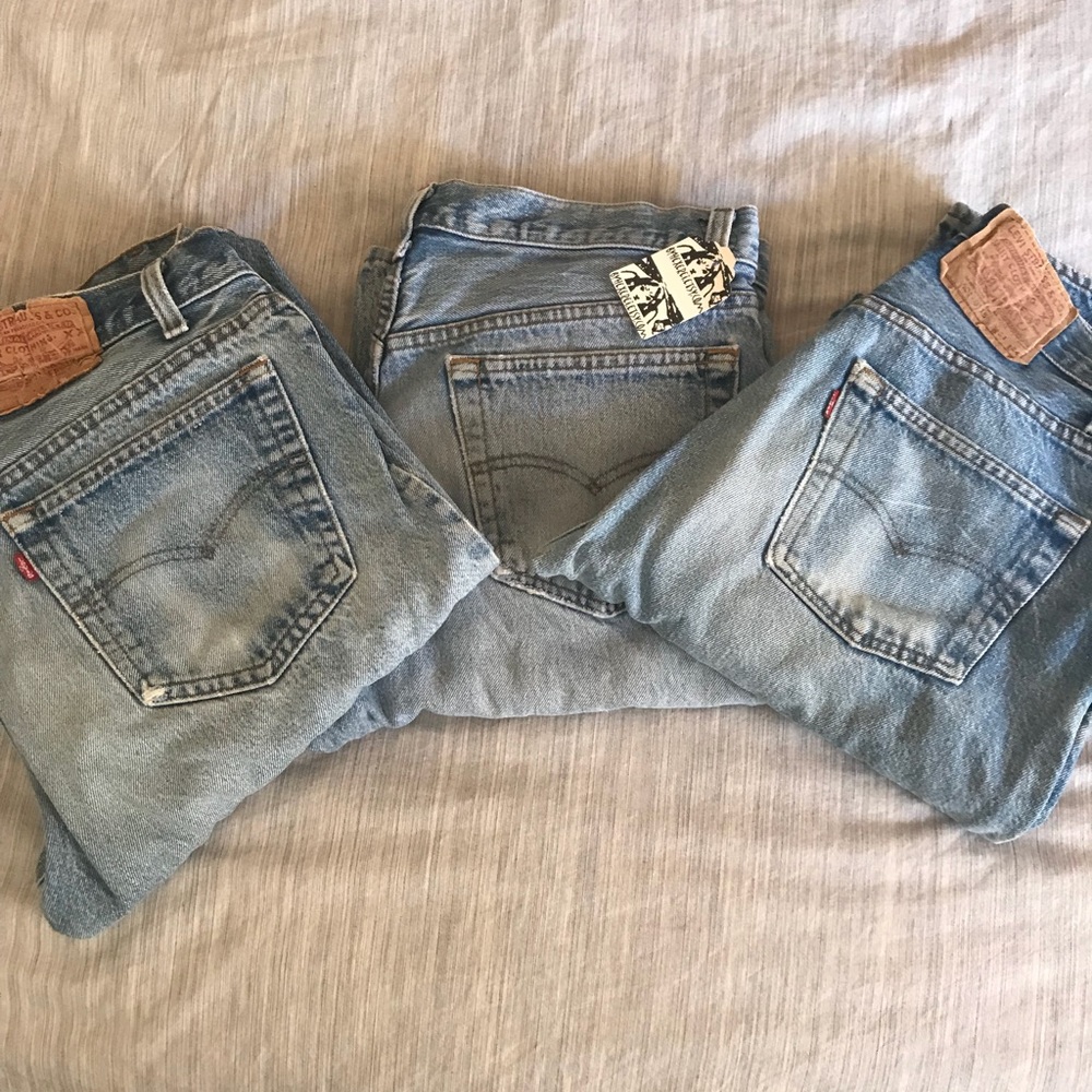 Lot of vintage Levi 501 button fly jeans
